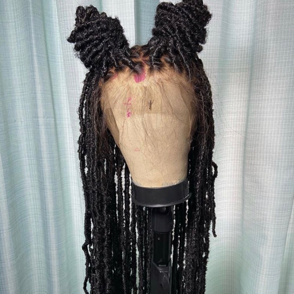 Faux locs on Human hair full lace wig